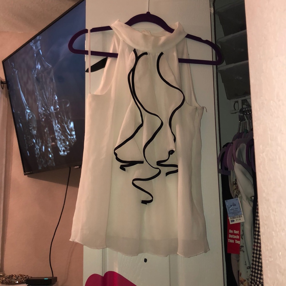 Off White Ruffled Blouse